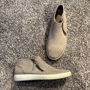 ECCO Women's Nubuck Side-Zip Bootie Sneakers - Size 8